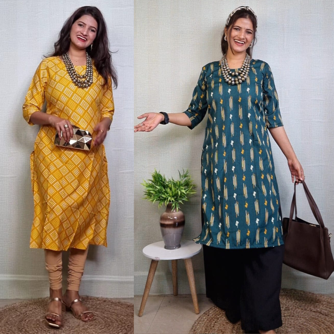 3 4 Sleeve Womens Kurtas Kurtis - Buy 3 4 Sleeve Womens Kurtas Kurtis  Online at Best Prices In India | Flipkart.com
